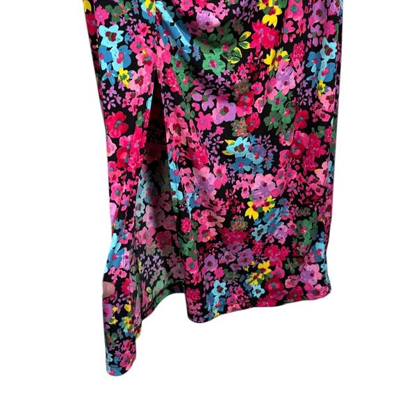 Future Collective Long Sleeve Mock Neck Side Ruched Slit Midi Dress - Size M - Picture 5 of 7